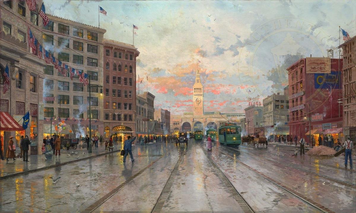 San Francisco 1909 Thomas Kinkade Ölgemälde
